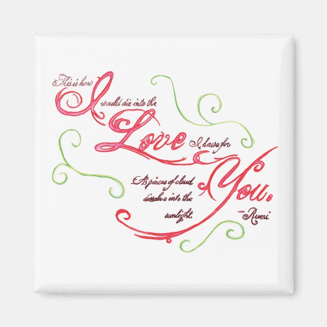 Imán Rumi Love Quote Magnet (Frente)