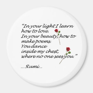 Imán Rumi Love Quote Magnet Round