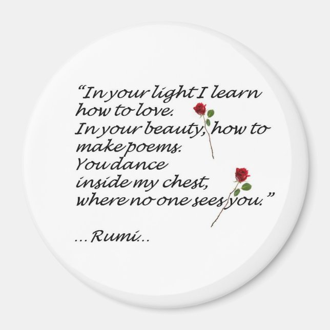 Imán Rumi Love Quote Magnet Round (Frente)