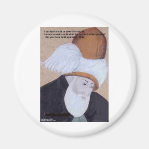 Imán Rumi "Obstáculos Del Amor" Cita En Camisetas Tarje