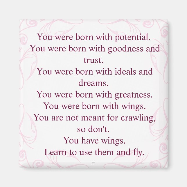 Imán Rumi Wings Cita Magnet (Frente)