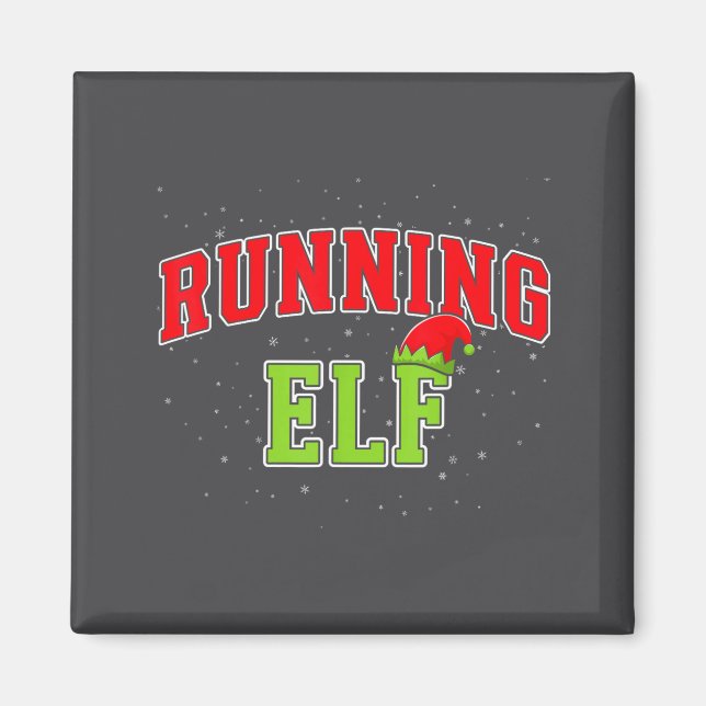 Imán Running Elf Christmas Family Matching Group Xmas R (Frente)