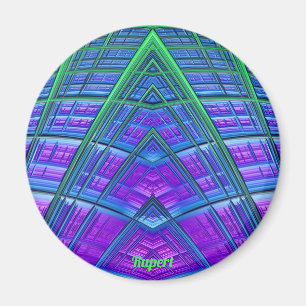 Imán RUPERT ~ azul, verde y púrpura ~Resumen fractal