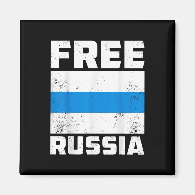 Imán Rusia Libre Nueva bandera rusa blanco azul contra  (Frente)