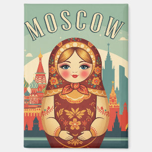 Imán Rusia Moscú Matroyshka Muñeca Viaje