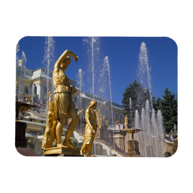 Imán Rusia, San Petersburgo, estatuas doradas en el (Horizontal)