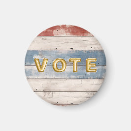 Imán Rustic Americana Wood Plank Vote