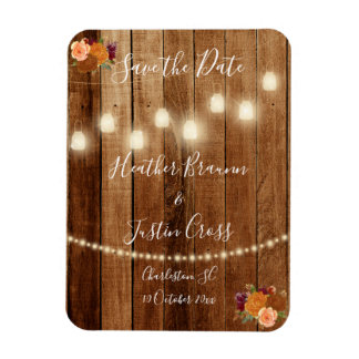 Imán Rustic Barn Wood Save the Date
