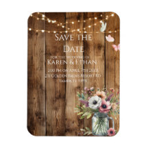 Rustic Floral Blossoms Save the Date Invitation