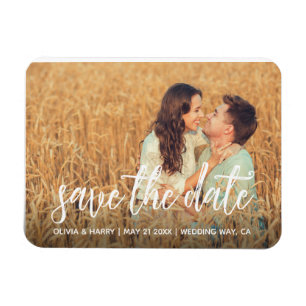 Imán Rustic Save The Date Photo Magnet
