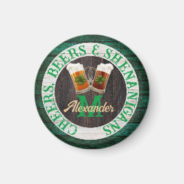 Imán Rustic Wood Cheers Beers Shenanigans