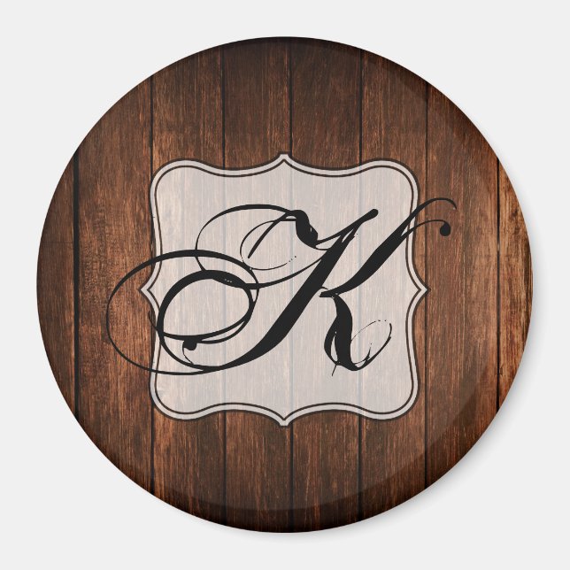 Imán Rústica del País de la Madera de Magnet Personaliz (Frente)