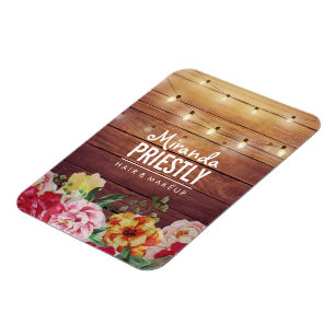 Imán Rústica Madera Floral Moda String Luces Makeup Sal