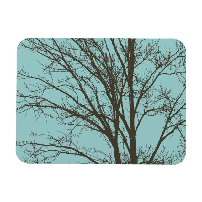 Imán Rústicas ramas de árbol marrón azul (Horizontal)