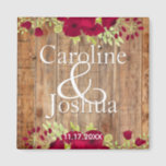 Imán Rústico Boda floral de Borgoña<br><div class="desc">Nuestro rústico diseño boda floral acuático en rojo profundo/burdeos. Haga clic en "personalizar y luego en "personalizar" para ajustar los elementos gráficos a su gusto! La colección de productos de coordinación está disponible en nuestra tienda, zazzle.com/doodlelulu*. Contáctenos si necesita este diseño aplicado a un producto específico para crear su propio...</div>