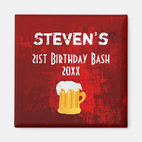 Rústico rojo Resumen Bash de cumpleaños con cervez