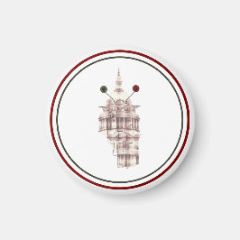 Imán Rústico Vermelho Catedral Sketch Urbano