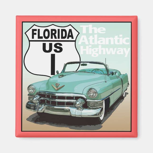 Imán Ruta 1 de Estados Unidos de Florida - La Carretera (Frente)