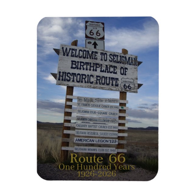 Imán Ruta 66 - 100 - Cien años 1026 -2026 (Vertical)