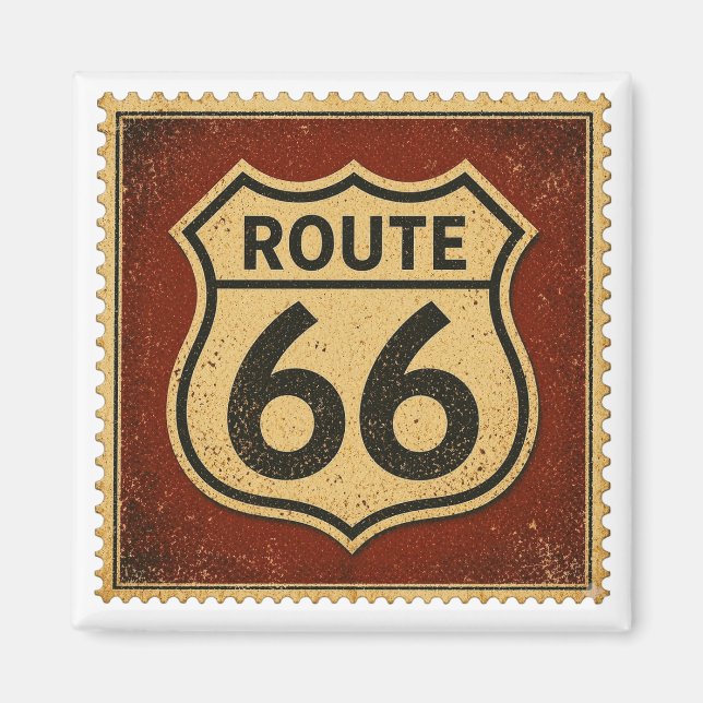 Imán Ruta 66 Bold Shield Vintage Garage Recuerdo (Frente)