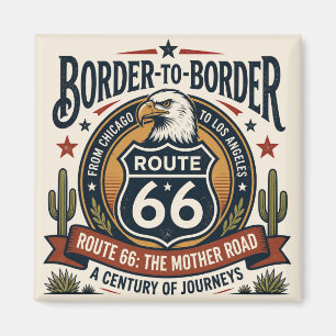 Imán Ruta 66 Chicago Los Ángeles Águila Americana