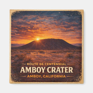 Imán Ruta 66 del cráter Amboy Decoración de nevera del
