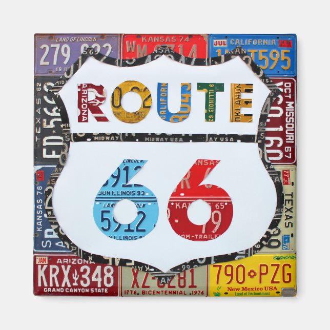 Imán Ruta 66 Licencia Arte por Diseño Turnpike (Frente)