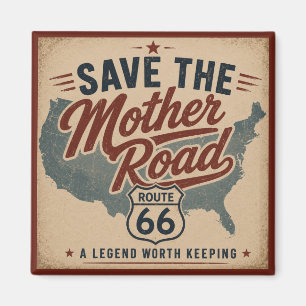Imán Ruta 66 Mapa Vintage de EE. UU. Americana Mother R
