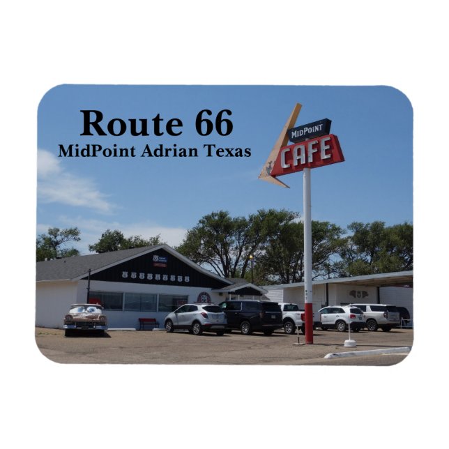 Imán Ruta 66 MidPoint principal de St. Adrian Texas (Horizontal)