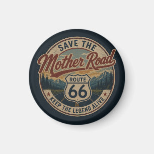 Imán Ruta 66 Retro Montaña Insignia Estilo Parque Nacio