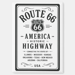 Imán Ruta 66 Vintage América Carretera Histórica Arte D