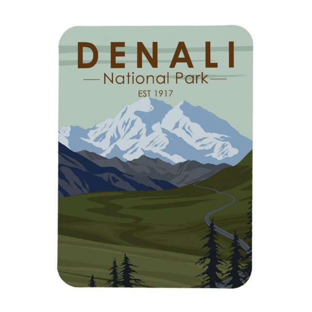 Imán Ruta al parque nacional Denali (Vertical)