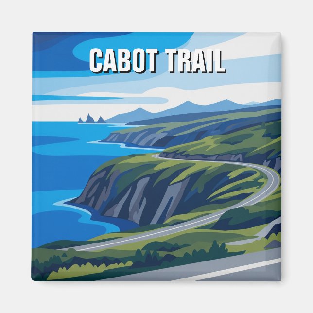 Imán Ruta Cabot Nueva Escocia Canadá Viajes (Frente)