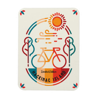 Imán Ruta ciclista de la Isla Retro Mackinac