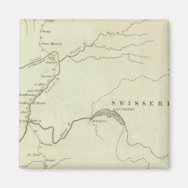 Imán Ruta de Bonaparte de Elba a París (Frente)