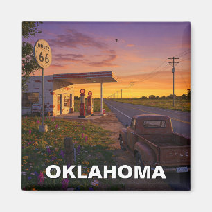 Imán Ruta de Oklahoma 66 Viaje a la estación de gas