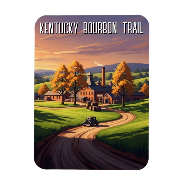 Imán Ruta de viaje de Bourbon de Kentucky (Vertical)