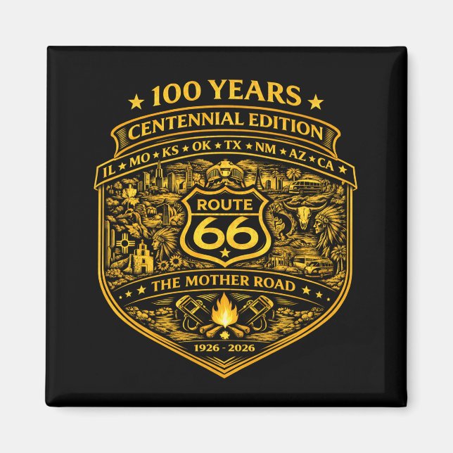 Imán Ruta Dorada 66 Centenario 100 Años (Frente)