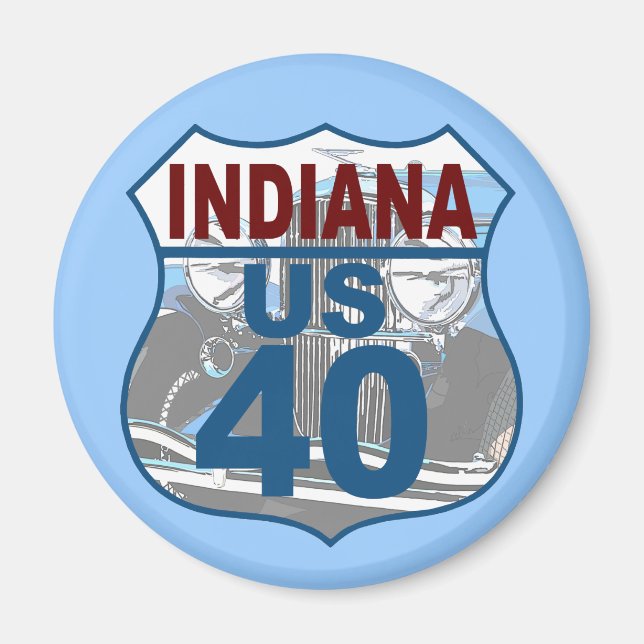Imán Ruta Indiana US 40 - Duesenberg (Frente)