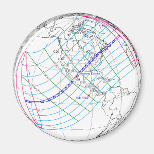 Imán Ruta mundial total del eclipse solar 2024