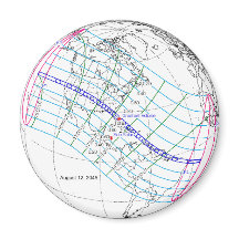 Ruta mundial total del eclipse solar 2045