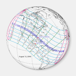 Imán Ruta mundial total del eclipse solar 2045