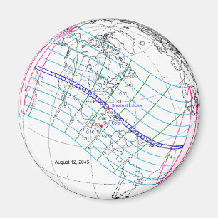 Imán Ruta mundial total del eclipse solar 2045