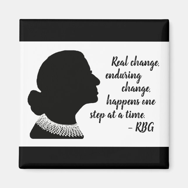 Imán Ruth Bader Ginsberg Silhouette Change Cita Magnet (Frente)