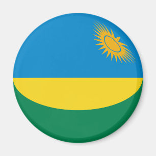 Imán Rwanda Fisheye Flag Magnet