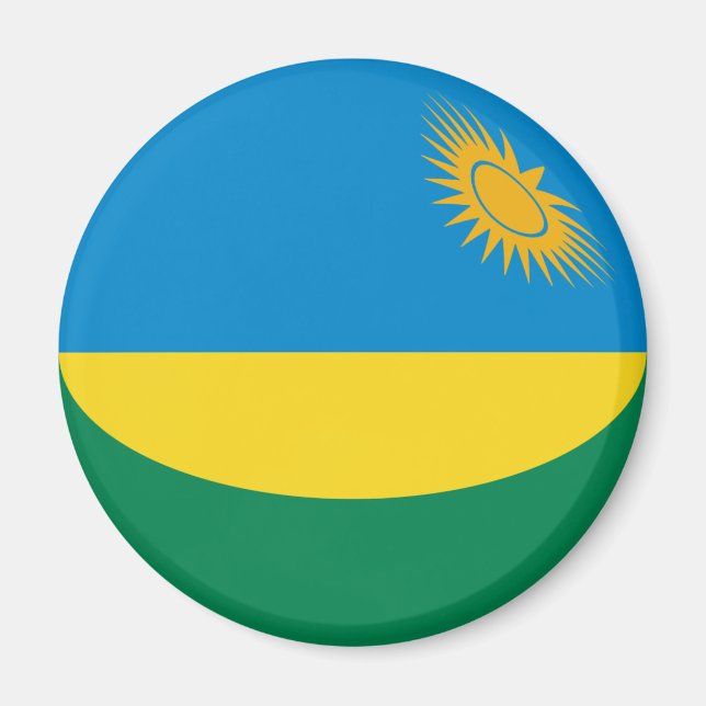 Imán Rwanda Fisheye Flag Magnet (Frente)