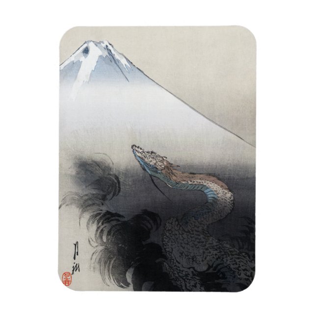 Imán Ryu Shoten: Dragón ascendente sobre Fuji, Japón (Vertical)