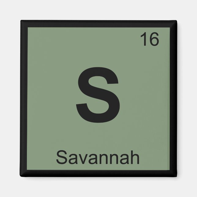 Imán S - Tabla periódica de química de la ciudad de Sav (Frente)