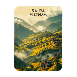 Imán Sa Pa Vietnam Viaje Terrazas de arroz Montañoso