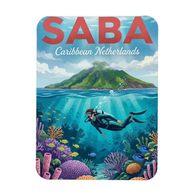 Imán Saba Caribe Neerlandés (Vertical)